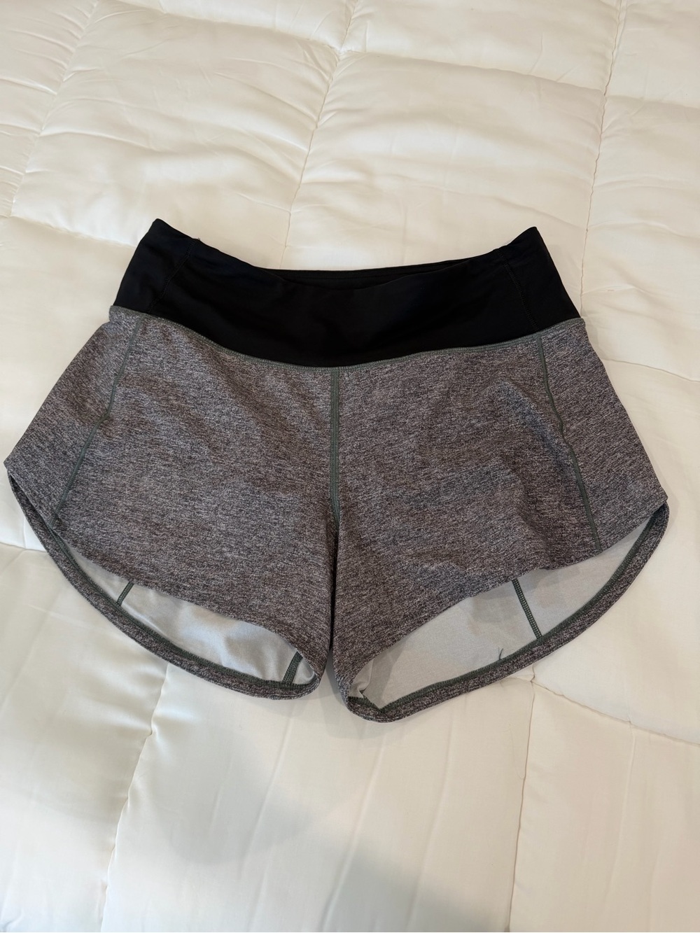 lululemon athletica Gray Athletic Shorts with Black Waistband